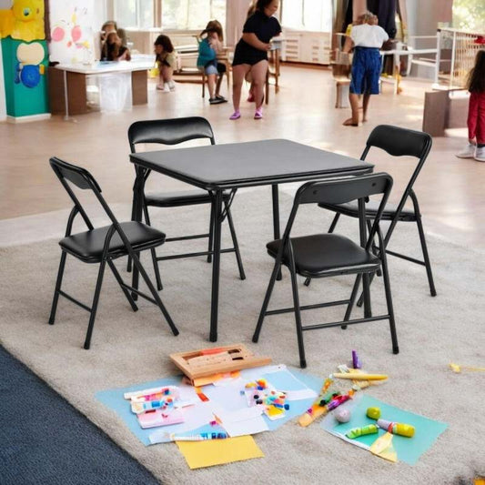 New Homycasa Kids Table Chair Set for Play and Dining (Black, 4 Piece) - Kidsy