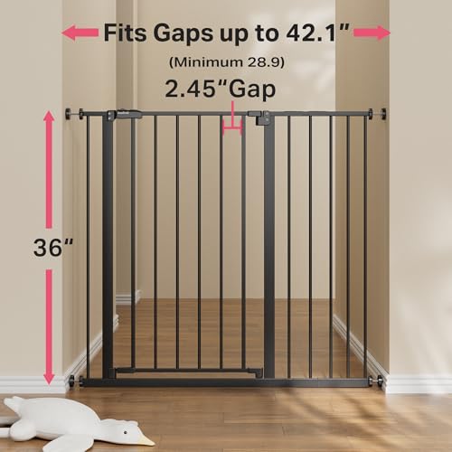 New InnoTruth Extra Tall Baby Gate 28.9" - 42.1" (Black) - Kidsy