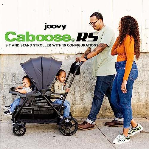 New Joovy Caboose RS Premium Sit And Stand Double Stroller (Jet) - Kidsy