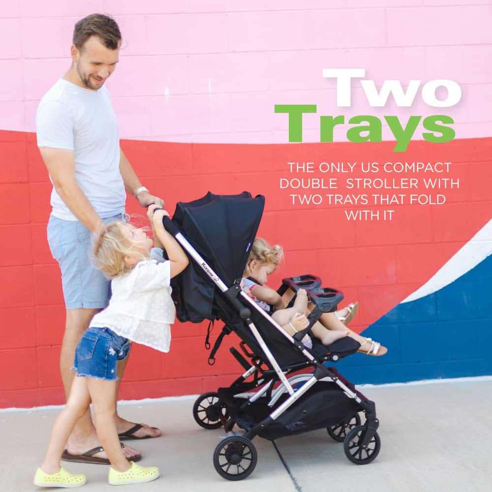 New Joovy Kooper X2 Side-by-Side Double Stroller (Forged Iron) - Kidsy