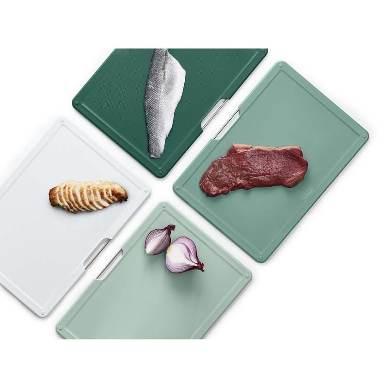 New Joseph Joseph Folio 4 - Piece Color - Coded Cutting Board Set (Sage Green) - Kidsy