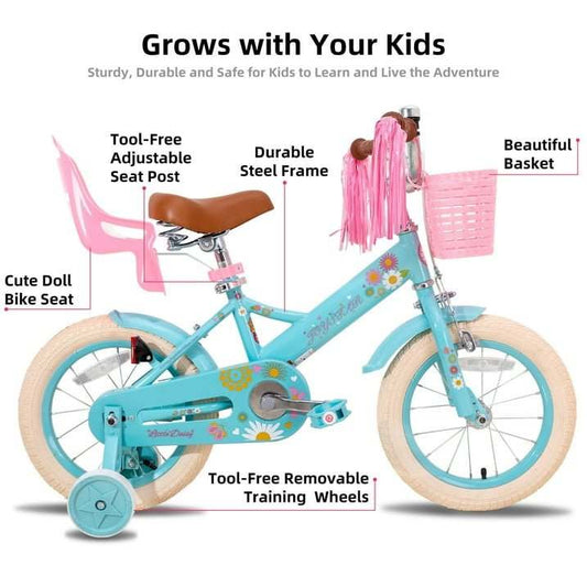 New JOYSTAR Little Daisy 14" Kids Bike (Blue) - Kidsy