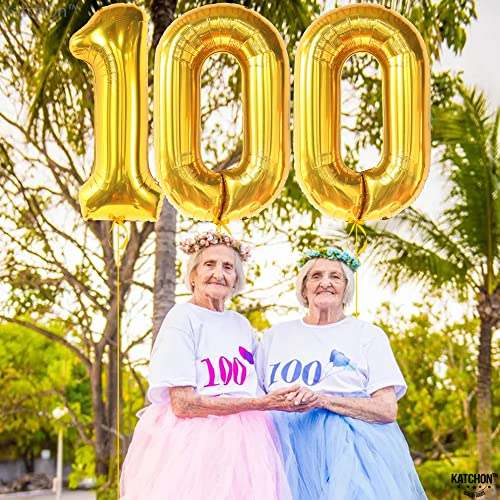 New KatchOn Gold Number 100 Balloon 40 Inch - Kidsy