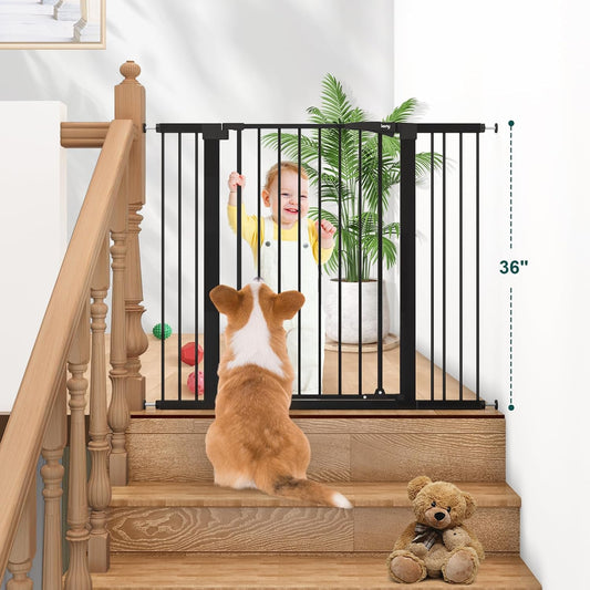 New keny 36" Extra Tall Baby Gate for Doorways (29.7-46"Wide,36"Tall - Black) - Kidsy