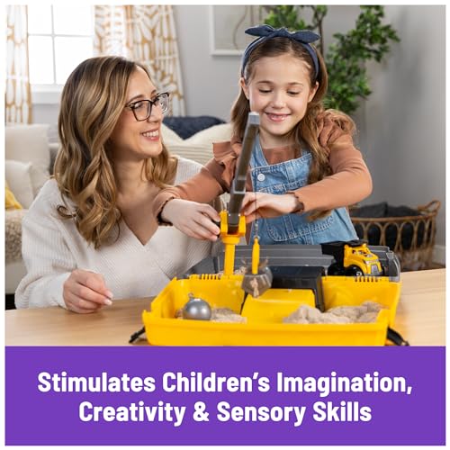 New Kinetic Sand, Construction Site Folding Sandbox with 2lbs Play Sand & Toy Truck - Kidsy