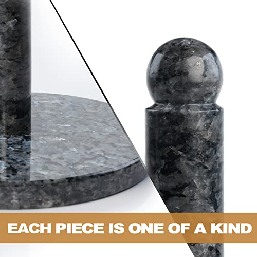 New Koville Koville Norwegian Natural Granite Paper Towel Holder Blue Grey Granite - blue Pearl Stone Rod 8" Base - Kidsy