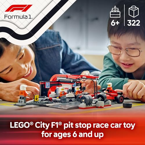 New LEGO City F1 Pit Stop & Pit Crew with Ferrari Car Toy (60443) - Kidsy