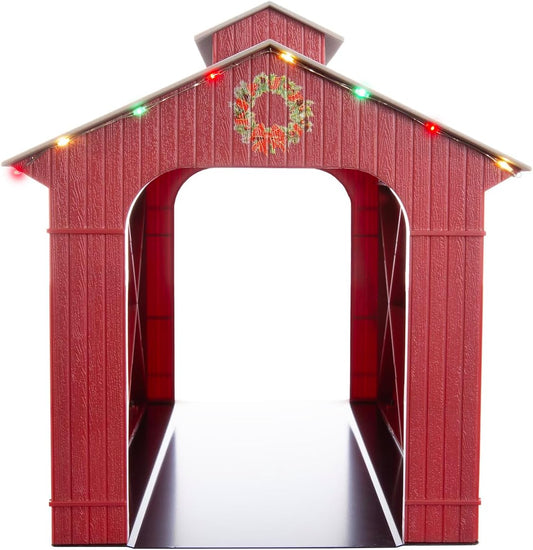 New Lionel O Gauge Lighted Christmas Half Covered Bridge (1929090) - Kidsy