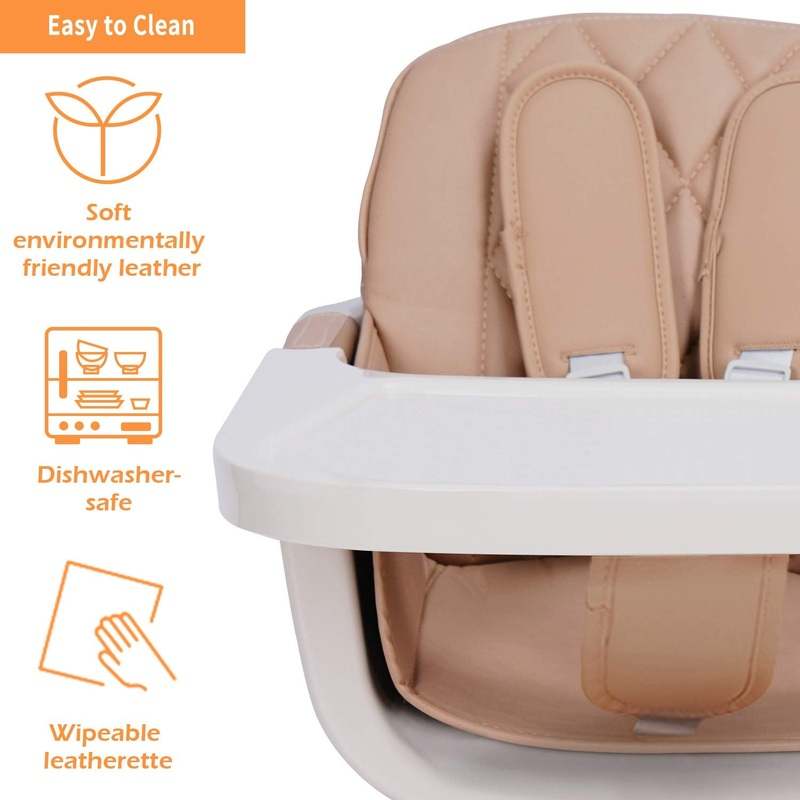 New Mallify 3 - in - 1 Convertible Wooden High Chair (Brown) - Kidsy