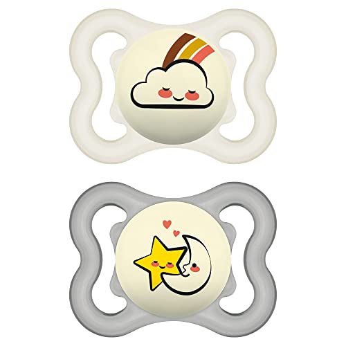 New MAM Supreme Night Pacifier (0 - 6 Months, Clear, 2 Count) - Kidsy