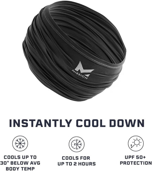 New MISSION Cooling Neck Gaiter UPF 50 (Black) - Kidsy