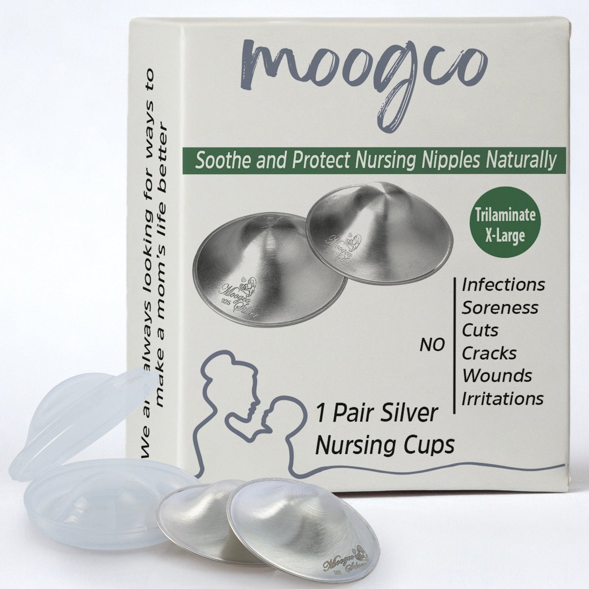 New MOOGCO Silver Nursing Cups 925k Silver - Kidsy