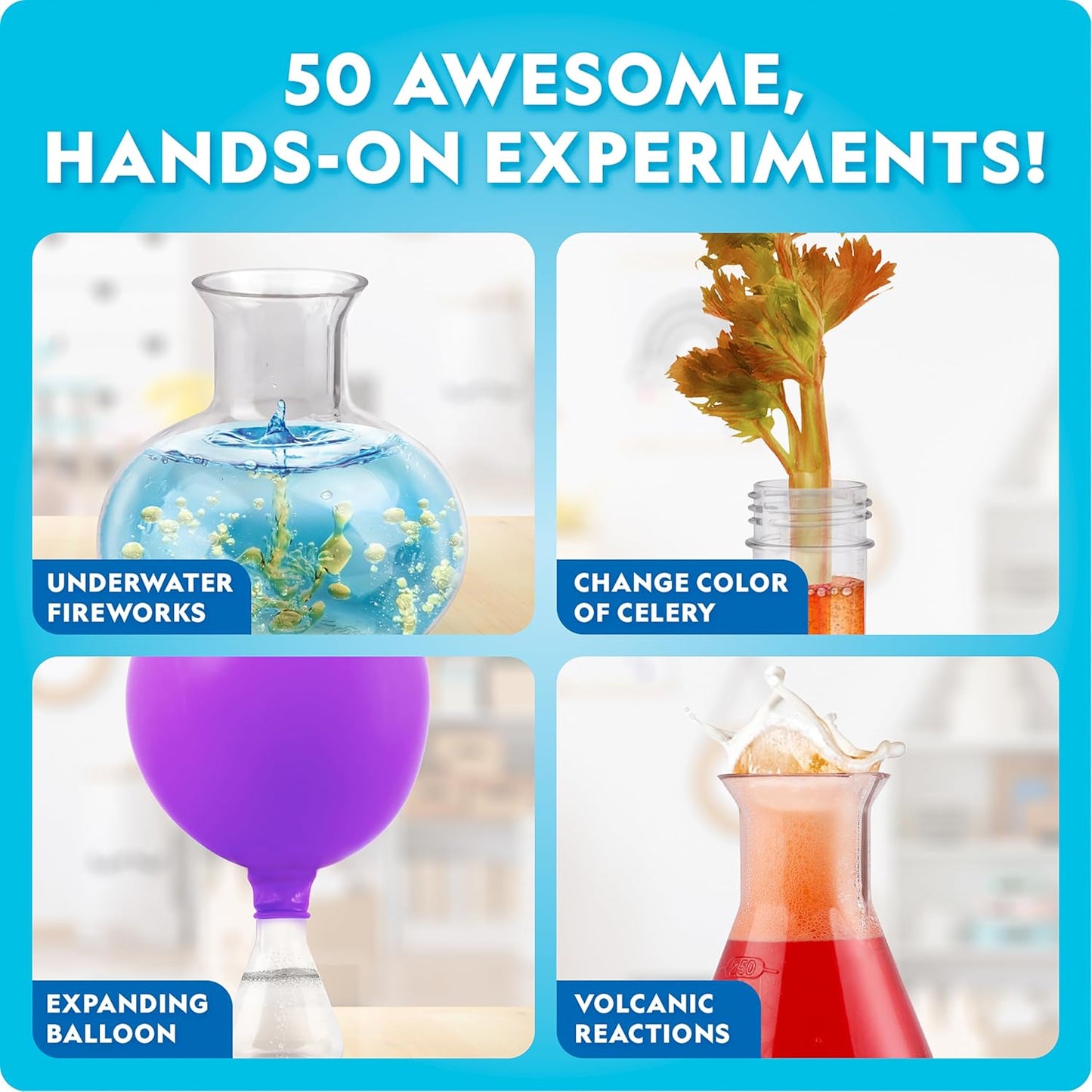 New National Geographic Junior Chemistry Set - 50 Experiments Science Kit - Kidsy