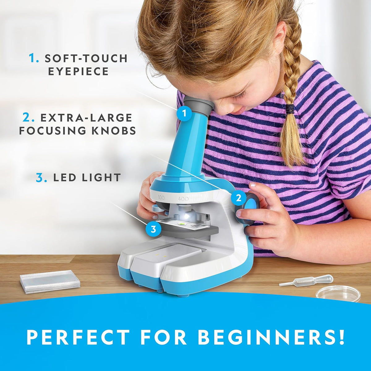 New National Geographic Kids Microscope 400x Science Kit - Kidsy