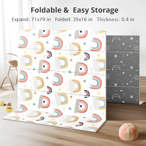 New NOONKTY Foldable Baby Play Mat 79x71 (Rainbow) - Kidsy