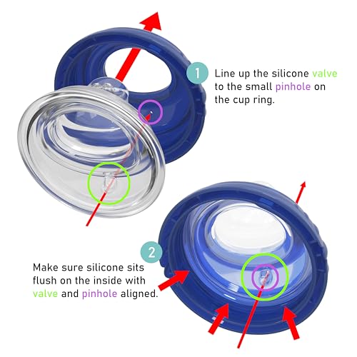 New Nuby Clik - It Grip N’ Sip Sippy Cups, 10 oz (3 - Pack, Blue/Green/Red) - Kidsy