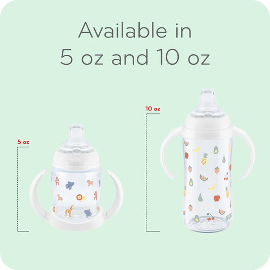 New NUK Learner Cup, 6+ Months, Sippy Cup (Fun Fruits and Animals) - Kidsy