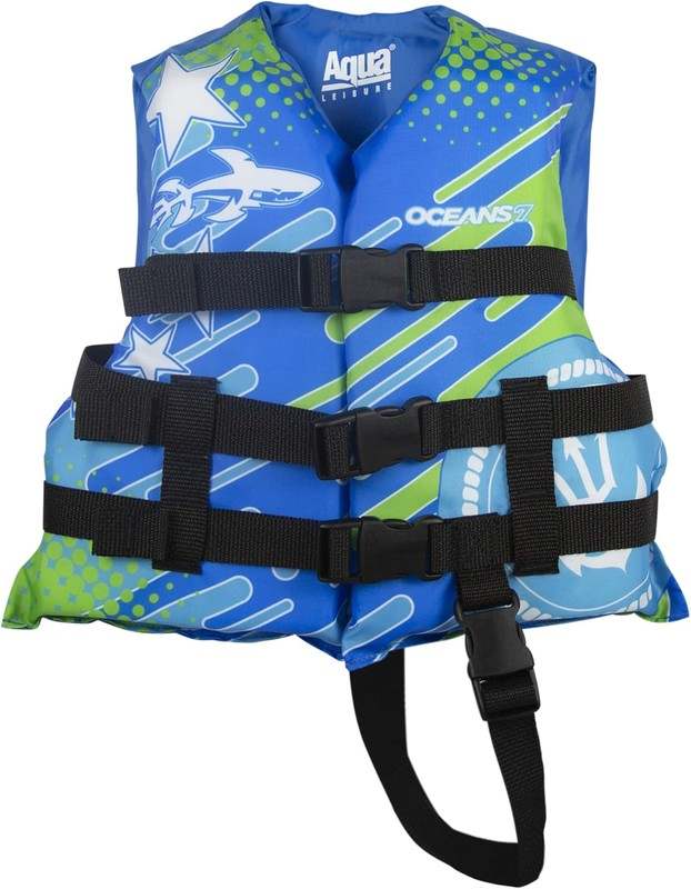 New Oceans 7 US Coast Guard Approved Life Jacket for Infant Kids Youth Type II & III(Blue/White - Childs) - Kidsy