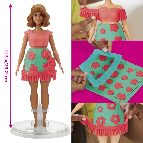 New Play - Doh Barbie Florals and Fringe Set, Make Doll Clothes with Modeling Compound - Kidsy