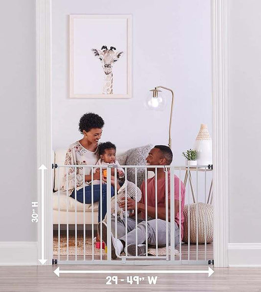 New Regalo Easy Open 47" Walk - Through Gate (One Size, White) - Kidsy