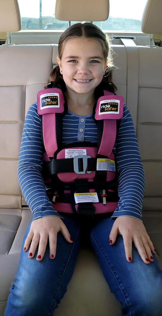 New RideSafer Portable Car Seat Vest (GEN 5, Small Pink) - Kidsy