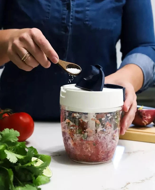 New Sedona Kitchen Manual Pull Food Chopper, 3.8 - Cup (Blue) - Kidsy