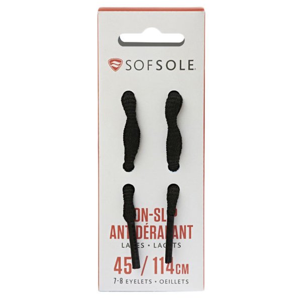New Sof Sole Non - Slip Shoelaces, 45 in (Black) - Kidsy