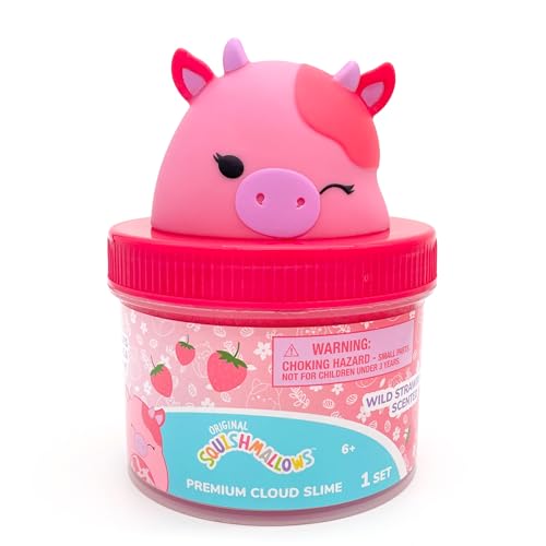 New Squishmallows Calynda Cow Premium Cloud Slime 8 oz Jar (Pink) - Kidsy