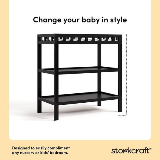 New Storkcraft Morningside Changing Table with Pad (Black) - Kidsy
