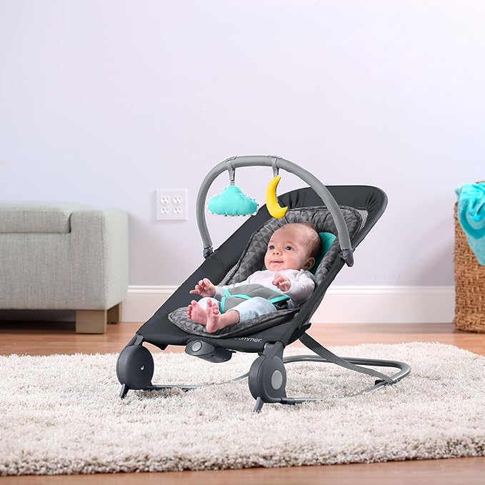 New Summer Infant 2 - in - 1 Bouncer & Rocker Duo (Gray and Teal) - Kidsy