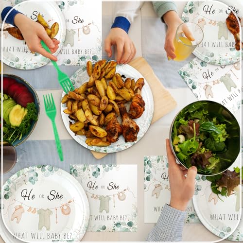 New Sunnyray Gender Reveal Party Tableware Set (Greenery) - Kidsy