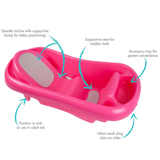 New The First Years Newborn to Toddler 3 - in - 1 Baby Bath Tub (Pink) - Kidsy