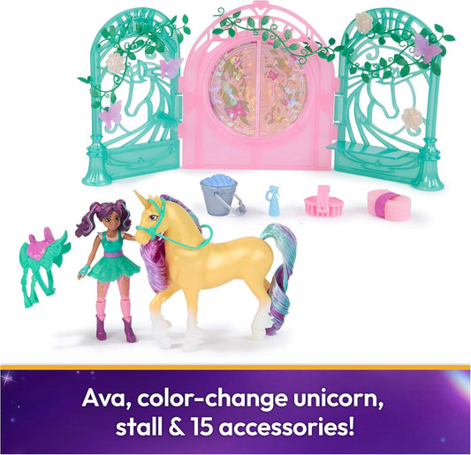 New Unicorn Academy Ava Doll & Leaf Stall Playset (15 Accessories) - Kidsy