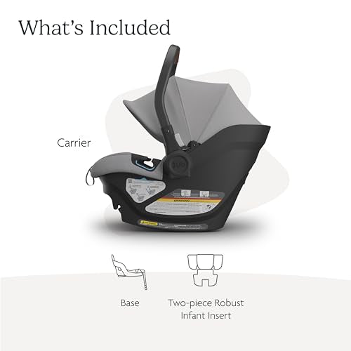 New UPPAbaby Aria Lightweight Infant Car Seat (Anthony Grey/Chestnut) - Kidsy