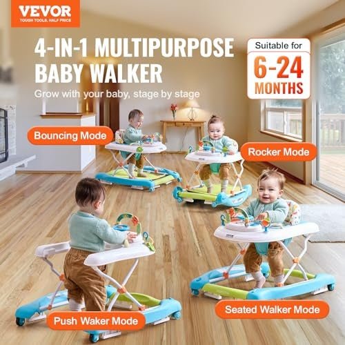 New VEVOR 4 - in - 1 Baby Walker, Foldable Baby Activity Center on Wheels - Kidsy