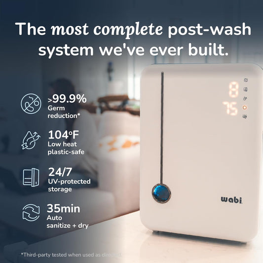 New Wabi UVC LED Sanitizer & Dryer Ultra (White + Gunmetal Trim) - Kidsy