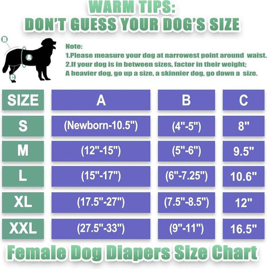 New Wegreeco Washable Female Dog Diapers 15" - 17" (Large) - Kidsy