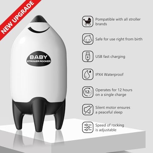 QNHMPW Rechargeable Stroller Rocker (White) - Kidsy