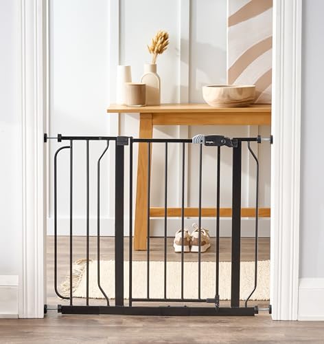 Regalo Easy Step Walk Thru Baby Gate 38.5 in (Black) - Kidsy