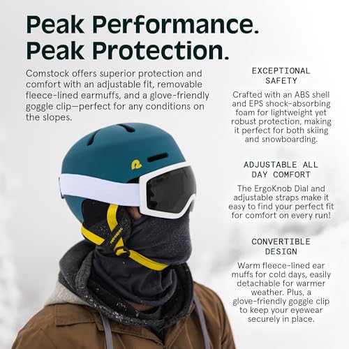 Retrospec Comstock Adjustable Snow Ski and Snowboard Helmet (Matte Black) - Kidsy