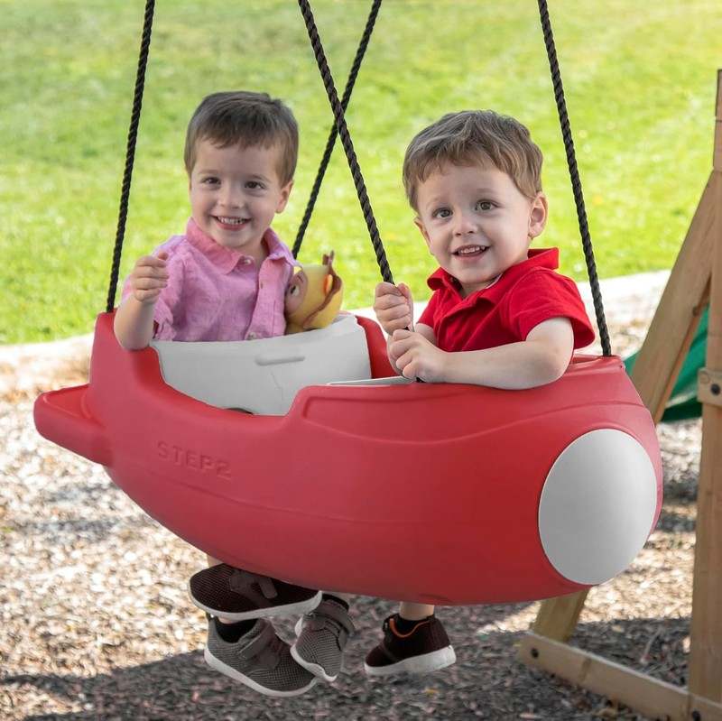 Step2 Rocket Swing for Two Baby Outdoor Swing (Maroon) - Kidsy