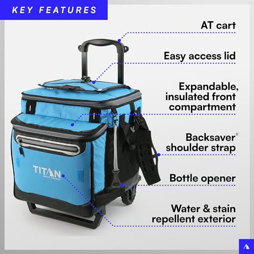 Titan by Arctic Zone Deep Freeze Wheeled Cooler (Process Blue) - Kidsy