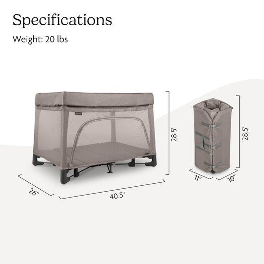 UPPAbaby Remi Playard | Deluxe 3 - in - 1 Portable Playard Wells (Dark Taupe Mélange) - Kidsy