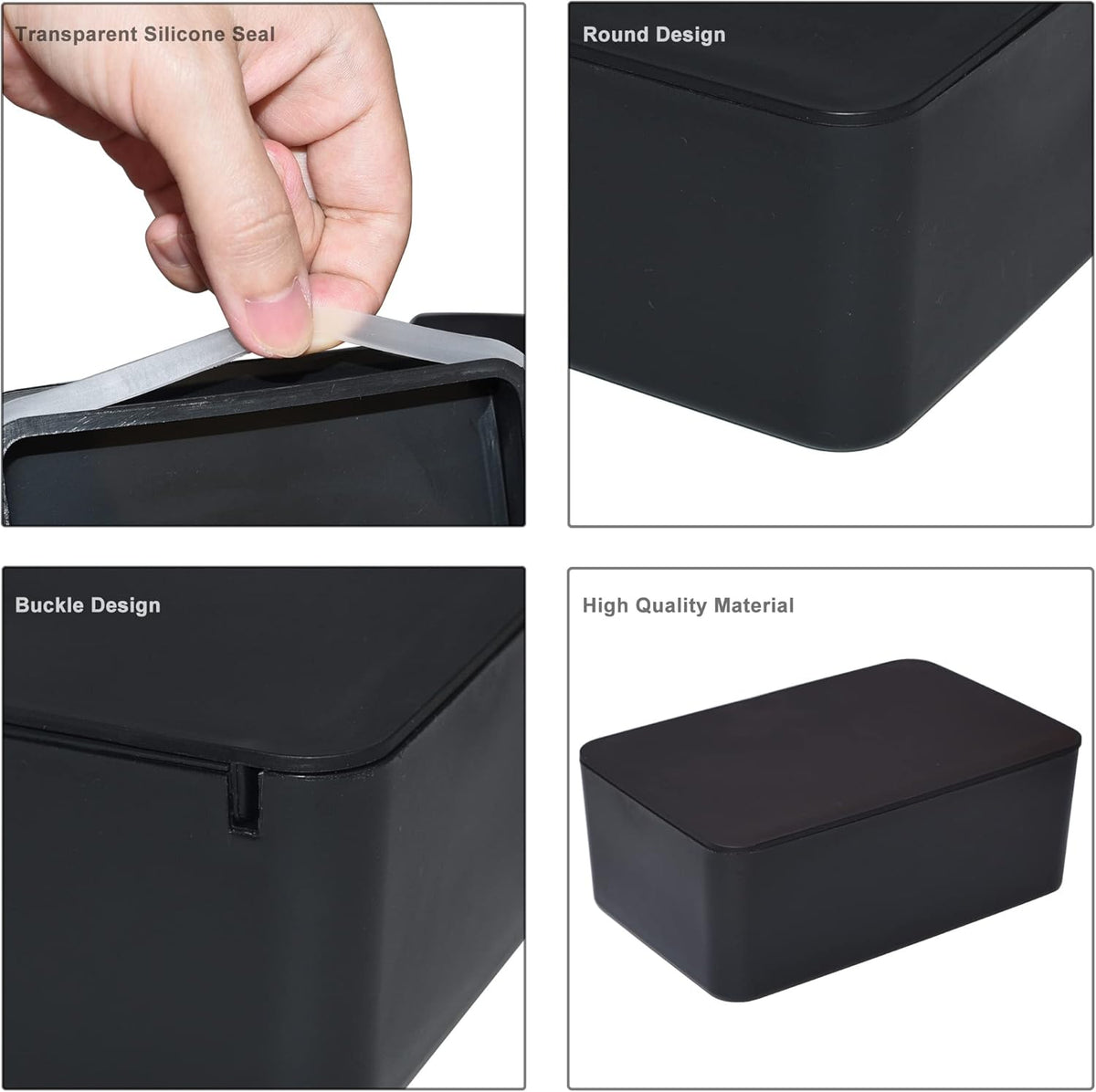 Wet Wipe Dispenser Box with Lid (Black) - Kidsy