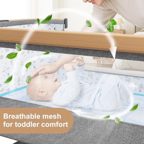 Whiffee 3 - in - 1 Baby Bassinet Bedside Sleeper with Wheels (Brown/Black) - Kidsy