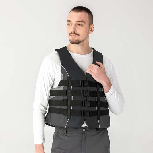 XGEAR Adult USCG Life Jacket Water Sports Life Vest (Black) - Kidsy