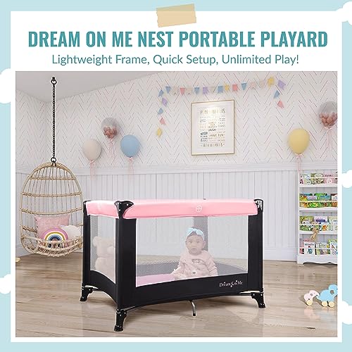 Dream On Me Nest Portable Playard with Carry Bag (Pink) - Kidsy