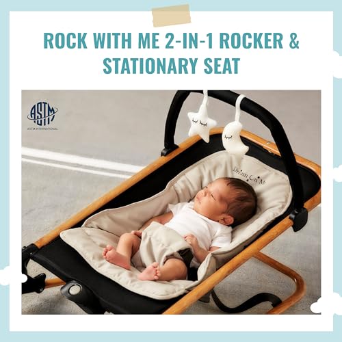 Dream On Me Rock With Me 2 - in - 1 Rocker (Black & Grey) - Kidsy