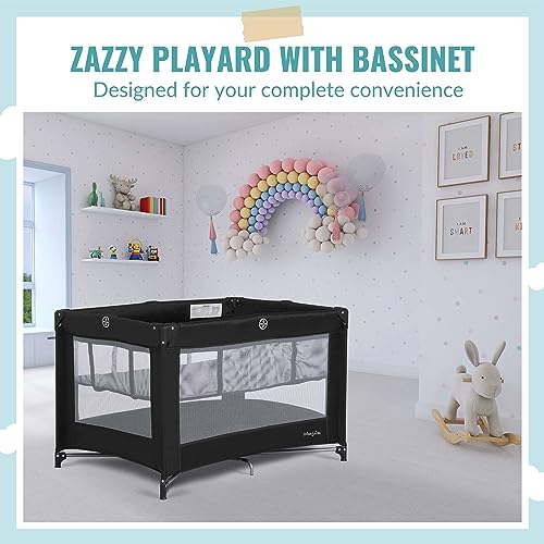 Dream On Me Zazzy Portable Playard (Black) - Kidsy