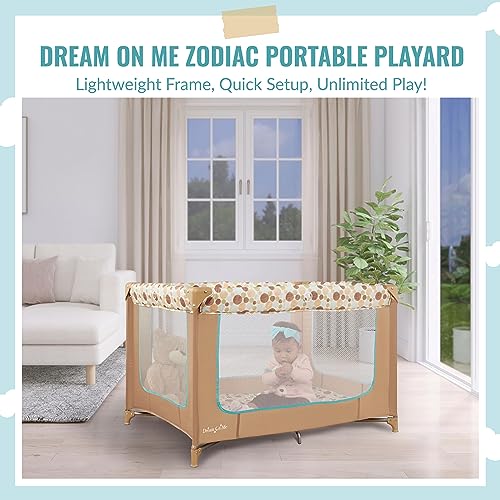Dream On Me Zodiak Portable Playard (Coffee and Blue) - Kidsy